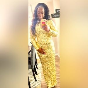 Gold sequins dress worn once (dry cleaned)